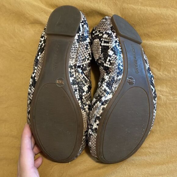 Lucky Brand Erin Ballet Flats Snake Print Size 7.5 - Picture 3 of 4